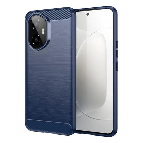 Funda de Teléfono TPU con Textura Cepillada Fibra de Carbono para Honor 300 (Azul)