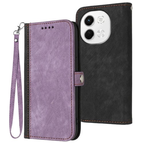 Funda de Cuero para Teléfono Tecno Pova 6 Neo 5G Spark 30 5G con Correa y Hebilla (Morado)