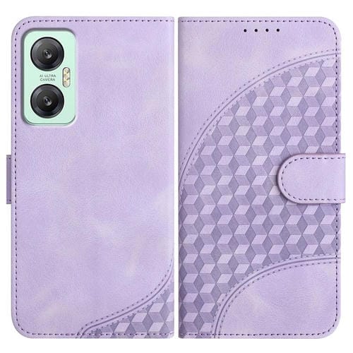 Funda de Cuero con Relieve Cabeza de Elefante para Infinix Hot 20 5G con Cordón (Morado Claro)