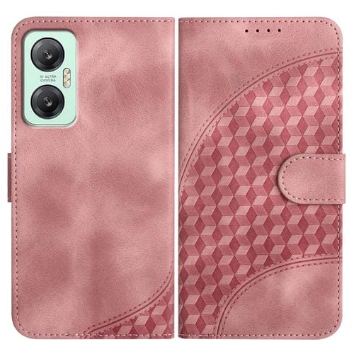 Funda de Cuero con Relieve Cabeza de Elefante para Infinix Hot 20 5G con Cordón (Rosa)