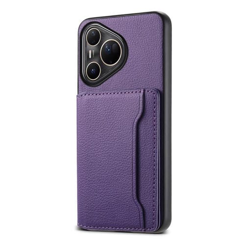 Funda para Huawei Pura 80 Ultra 5G con textura de becerro y diseño de cartera, cobertura total (morado)