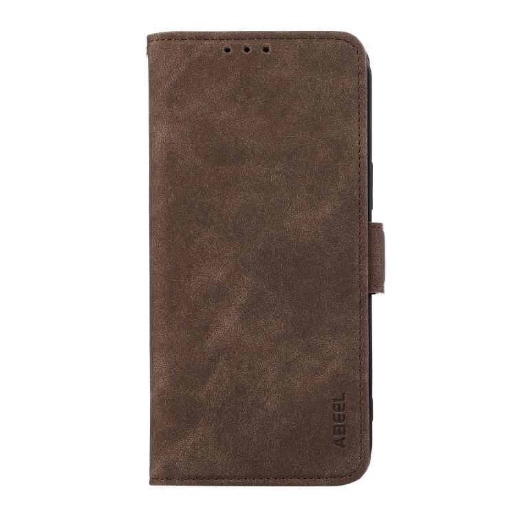 Funda de Cuero Abeel Rfid Magnética Esmerilada para iPhone 16E (Marrón)