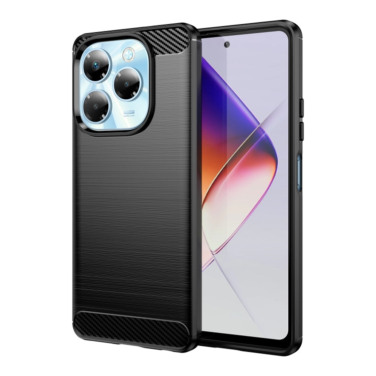 Funda TPU con Textura Cepillada Fibra de Carbono para Infinix Note 40X 5G (Negra)