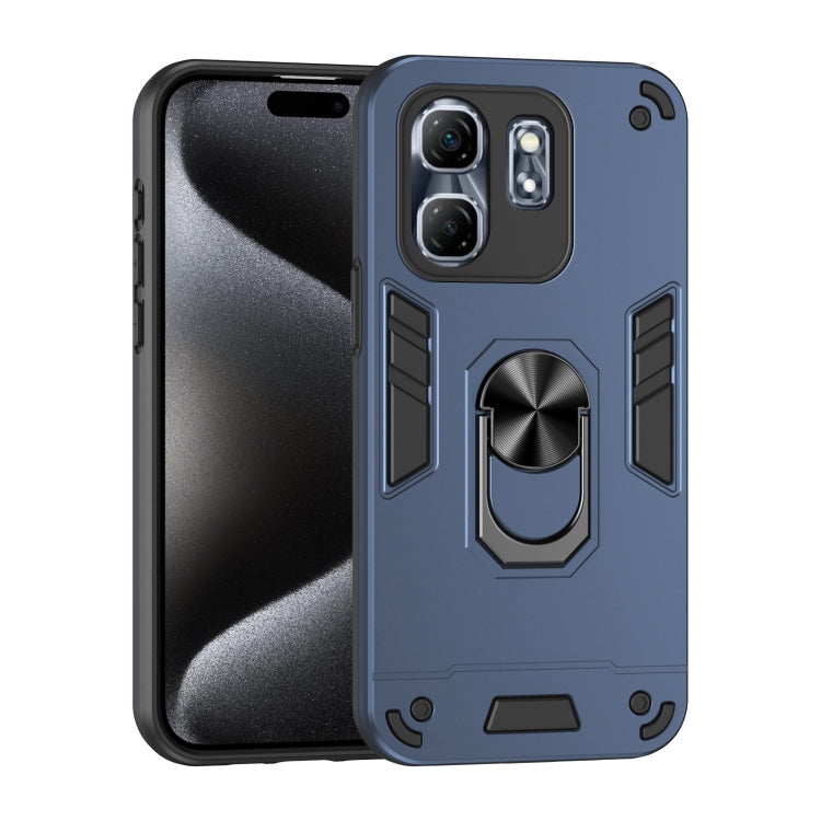 Funda para Teléfono Infinix Hot 50I con Soporte de Anillo de Metal a Prueba de Golpes (Azul)