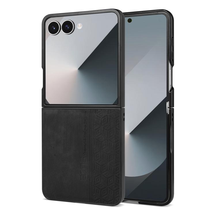 Funda AZNS con relieve 3D para Samsung Galaxy Z Flip7 5G (negra)