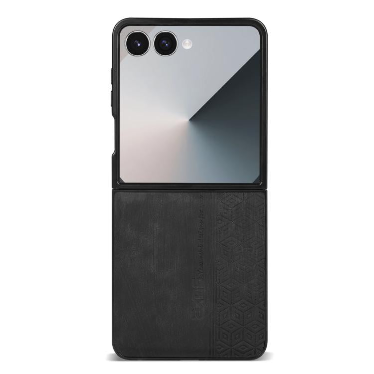 Funda AZNS con relieve 3D para Samsung Galaxy Z Flip7 5G (negra)