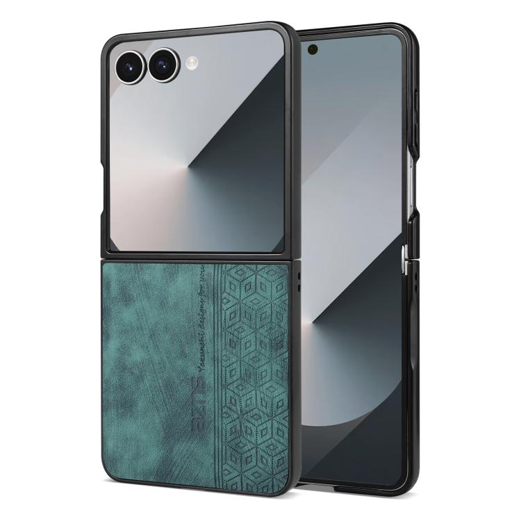 Funda AZNS con relieve 3D para Samsung Galaxy Z Flip7 5G (verde)