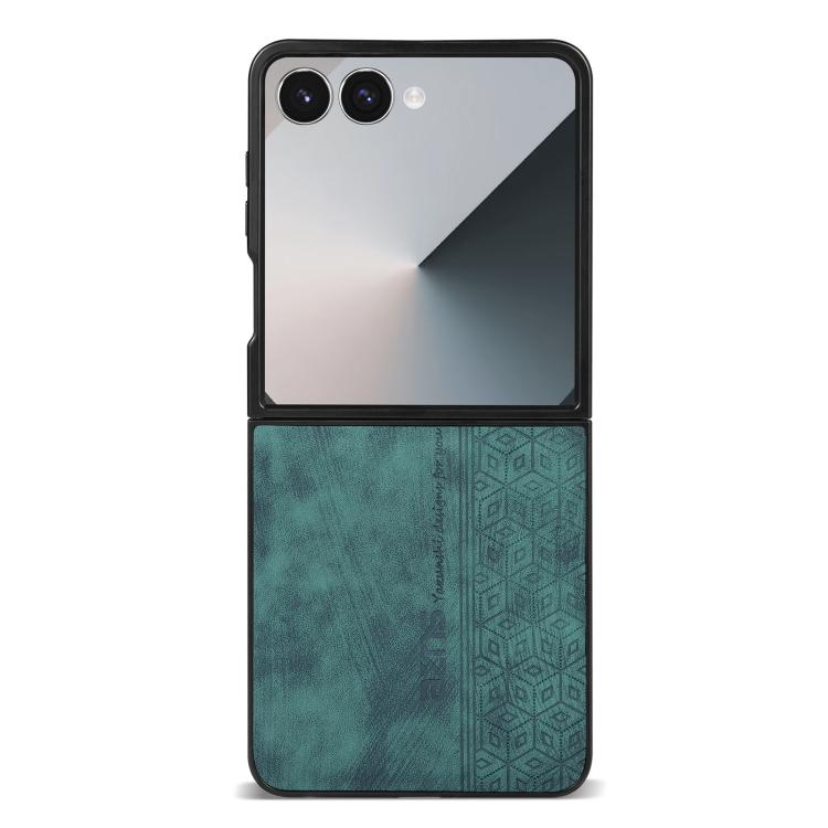 Funda AZNS con relieve 3D para Samsung Galaxy Z Flip7 5G (verde)