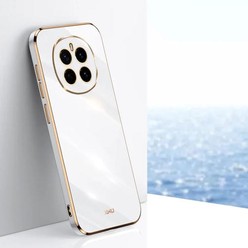 Funda para Honor Magic7 Xinli TPU con Borde Dorado y Revestimiento 6D Recto (Blanca)