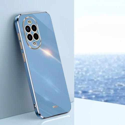 Funda TPU con Borde Dorado y Revestimiento 6D Recto para Huawei Nova 13 Pro Xinli (Azul Celestial)