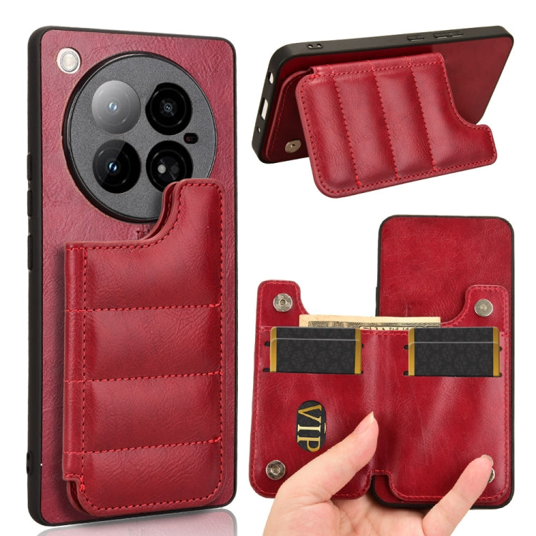 Funda para Teléfono Infinix Zero 40 4G con Diseño de Vaca y Tarjeta de Costura (Roja)