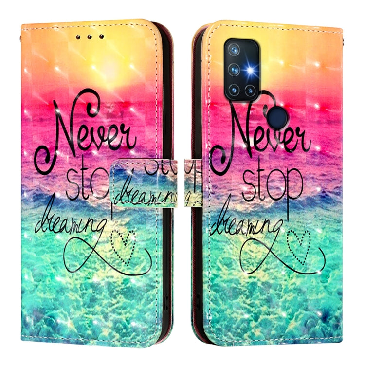 Funda de Cuero con Tapa Horizontal y Pintura 3D para OnePlus Nord N10 5G (Chasing Dreams)