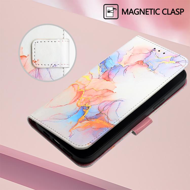 Funda de Cuero con Tapa y Diseño Mármol Pt003 para OnePlus 13R/Ace 5/5 Pro (Galaxy Marble White)