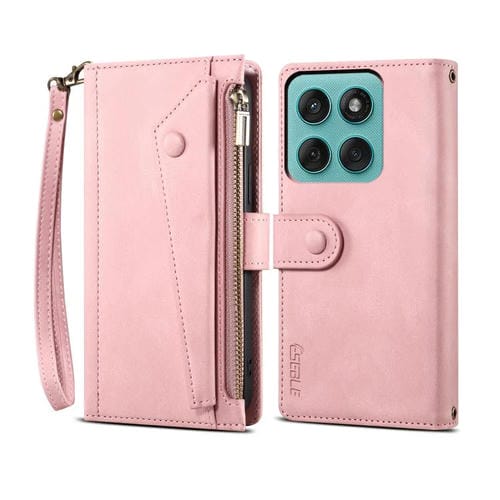 Funda de cuero retro ESEBLE con protección RFID para Motorola Moto G86 5G (oro rosa)