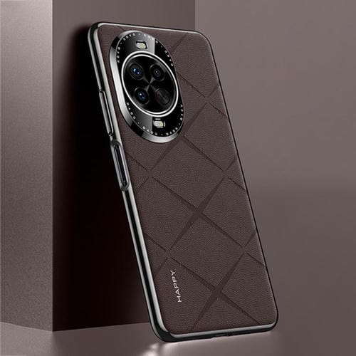Funda de cuero lisa para Huawei Nova 14 (marrón)