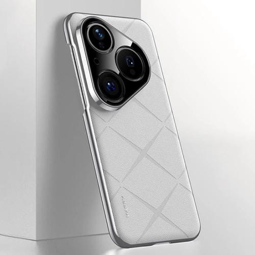 Funda de cuero lisa para Huawei Pura 80 5G (blanca)