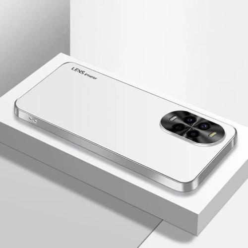 Funda Acrílico Esmerilado con Galvanoplastia para Huawei Nova 13 Pro (Blanco Plateado)