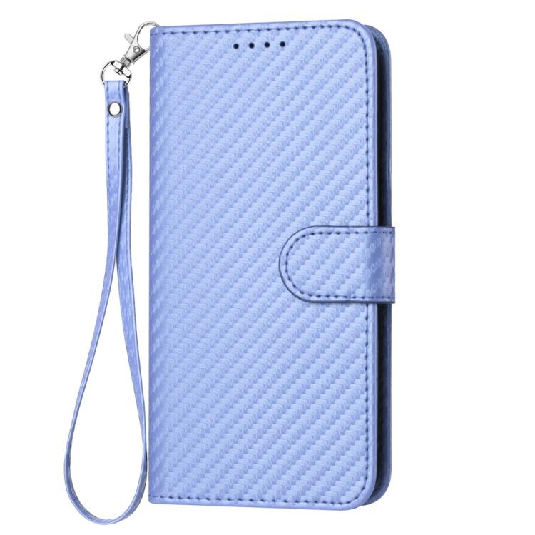 Funda de Cuero para Huawei P50 Pro Yx0070 con Hebilla de Fibra de Carbono y Cordón (Morado Claro)