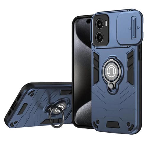 Funda para Teléfono Camshield con Soporte de Anillo para Motorola Moto G05 (Azul Real)