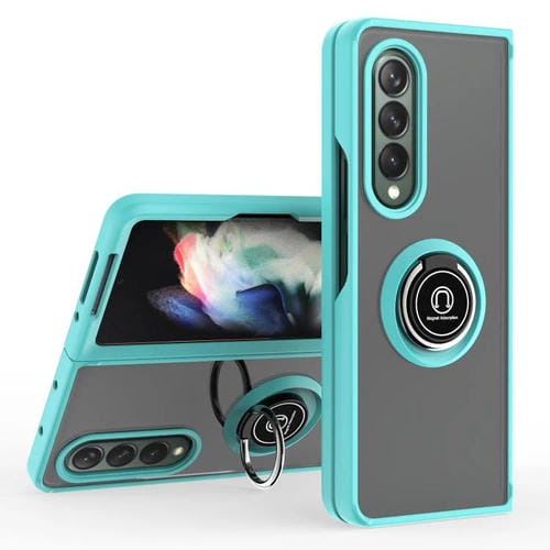 Funda de TPU + PC con anillo para Samsung Galaxy Z Fold4 Q Shadow 1 Series (azul cielo)