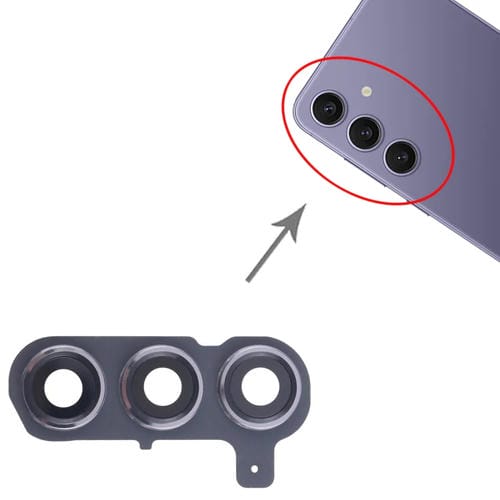 Tampa da Lente da Câmara Traseira Samsung Galaxy S24+ SM-S926B (10 Peças) (Prateada)