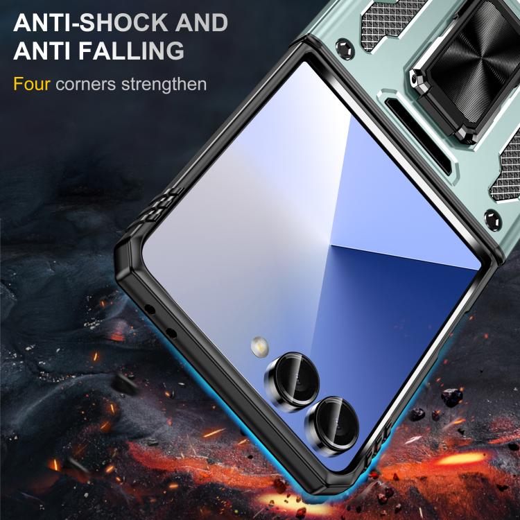 Funda protectora de PC y TPU para Samsung Galaxy Z Flip7 5G (verde alpino)