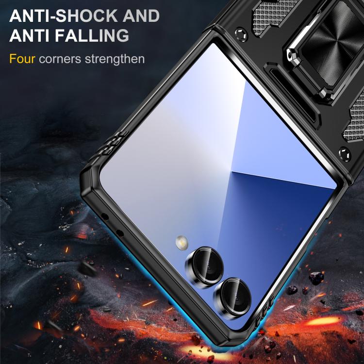 Funda protectora de PC y TPU para Samsung Galaxy Z Flip7 5G (negro)