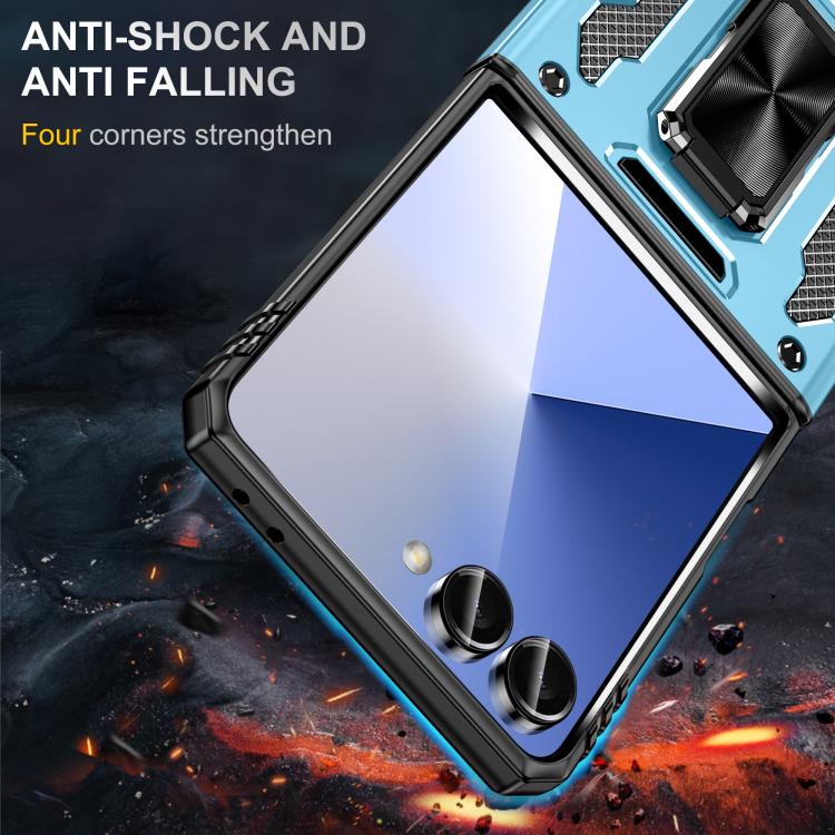 Funda protectora de PC y TPU para Samsung Galaxy Z Flip7 5G (azul claro)