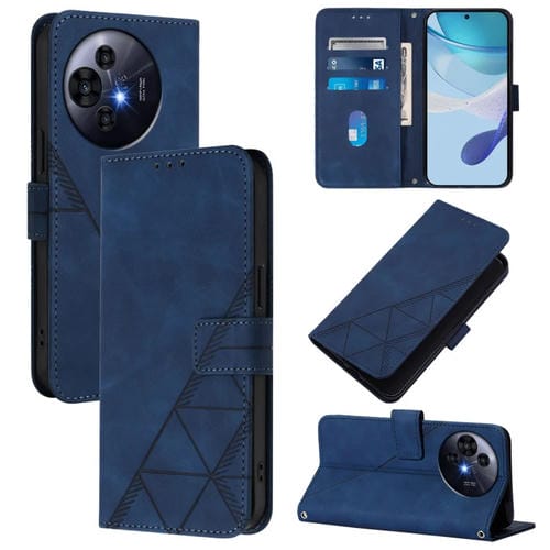 Funda de Cuero con Tapa y Relieve 3D Nxtpaper para Teléfono TCL 50 Pro (Azul)