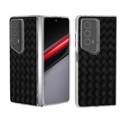 Funda para Honor Magic V2 Rsr Porsche Design con Marco Transparente y Textura Tejida (Negro)