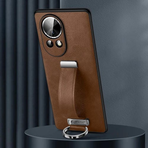 Funda para Huawei Nova 12 y Nova 13 Sulada PC con Textura de Cuero Híbrido y Protección Antigolpes (Marrón)