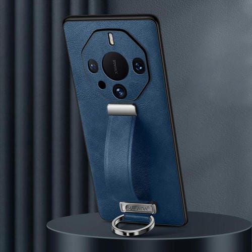 Funda Teléfono Sulada Cuero Híbrido PC a Prueba de Golpes para Huawei Mate 60 Rs Ultimate (Azul)