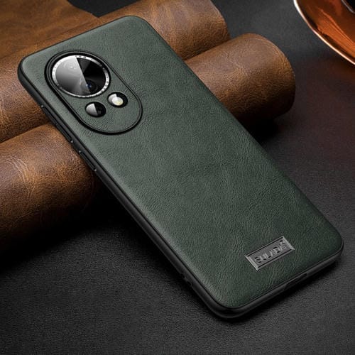 Funda de Teléfono Huawei Nova 12/Nova 13 Sulada Híbrida Cuero TPU a Prueba de Golpes (Verde)