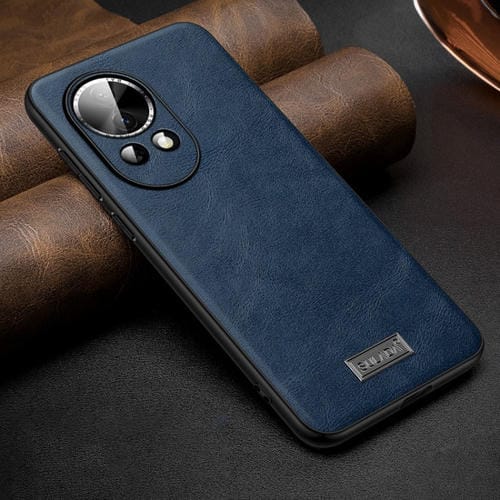 Funda de TelĂ©fono HĂbrida de Cuero y TPU para Huawei Nova 12/Nova 13 Sulada (Azul)