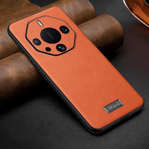 Funda de Teléfono Cuero Híbrido Sulada a Prueba de Golpes TPU para Huawei Mate 60 Rs Ultimate (Naranja)