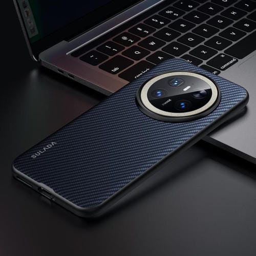 Funda para Teléfono Sulada 600D Kevlar Texture PC a Prueba de Golpes para Huawei Mate 70 (Azul)