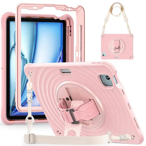 Funda híbrida Silicona con Soporte Giratorio para iPad Air 11 (2025/2024) (Rosa)