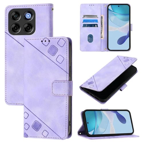 Funda de Piel Sintética con Relieve para ZTE Blade V70 Vita Nubia V70 (Morado Claro)