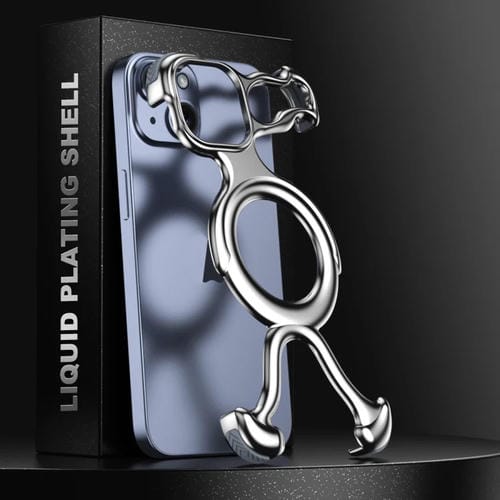 Estuche para Teléfono iPhone 15 Magsafe Hueco PC con Revestimiento Líquido (Plateado Mate) - MOVILSTORE