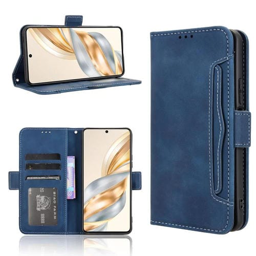 Funda de Piel Textura de Becerro con Ranuras para Tarjetas para Honor X60 5G/X9C (Azul)