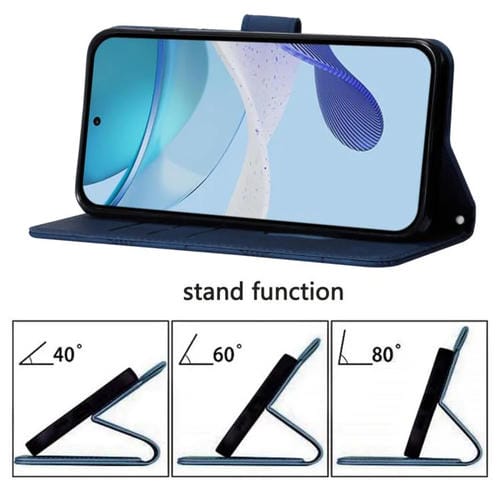 Funda de cuero con tapa y relieve 3D para ZTE Blade A52 Lite (azul)