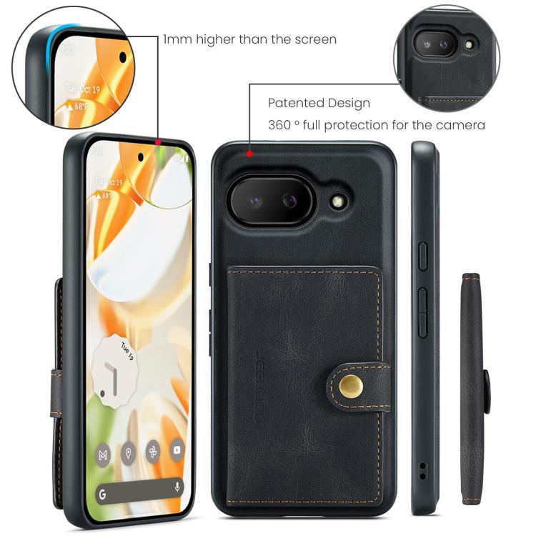 Funda Magnética Desmontable Estilo Billetera Jeehood J01 para Google Pixel 9A (Negro)