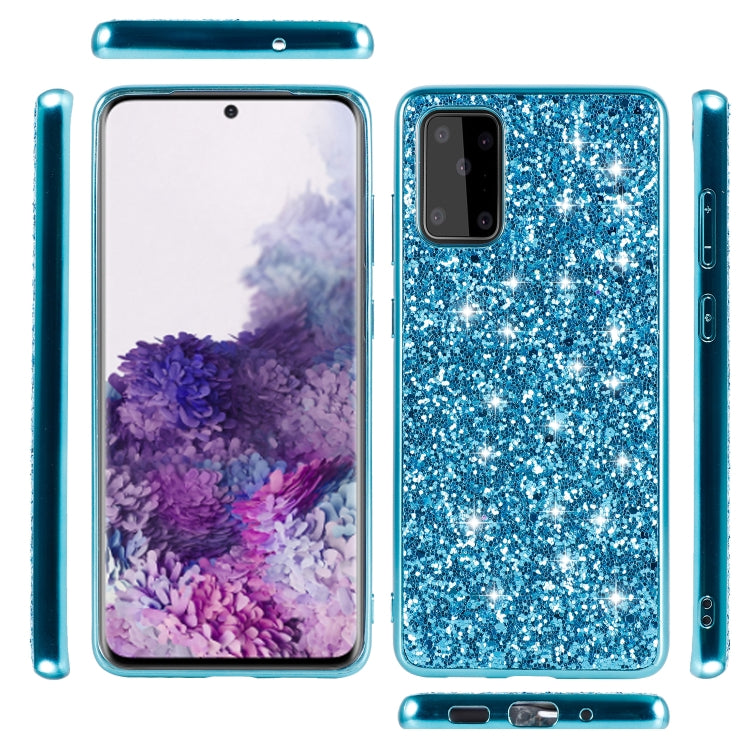 Para Huawei P40 Pro Plus Funda protectora de TPU a prueba de golpes en polvo con purpurina (oro rosa)