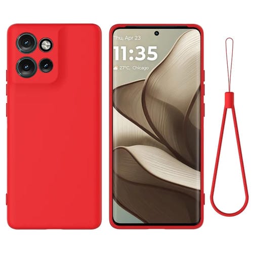 Funda Liquid Silicone para Motorola Edge 50 Neo Cobertura Completa (Rojo)