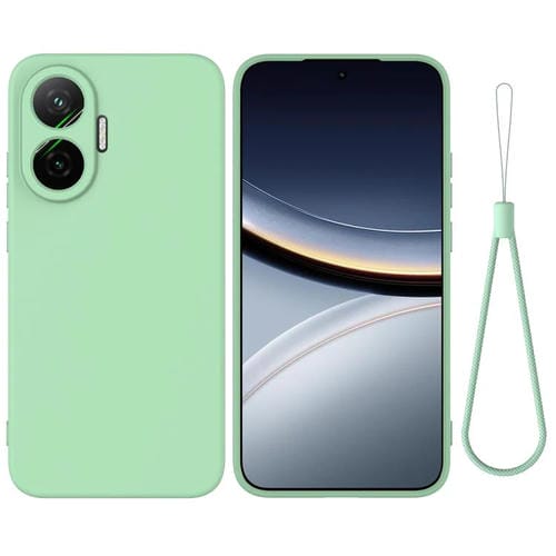 Funda de silicona líquida de color sólido para Xiaomi Poco F7 / Redmi Turbo 4 Pro, a prueba de caídas y cobertura total (verde)