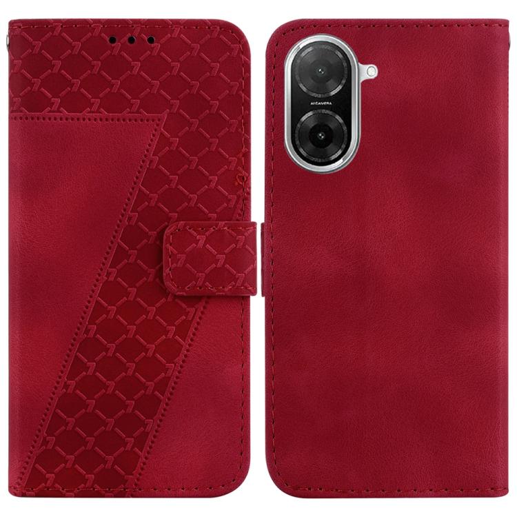 Funda de cuero con relieve de siete formas para Redmi A5 4G (171,7 mm) (roja)
