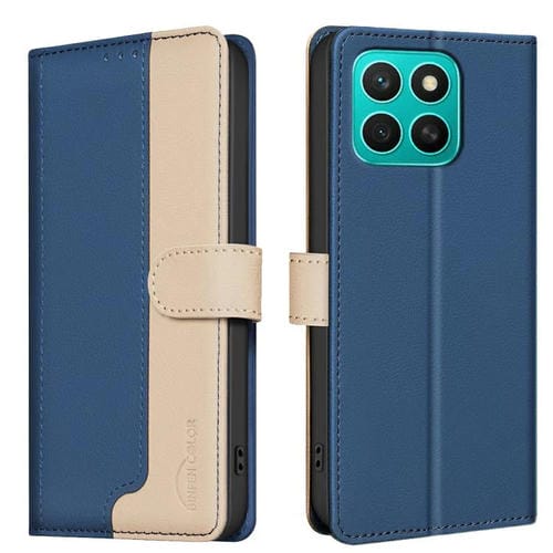 Funda de Cuero Antirrobo Rfid para Honor X8C 4G (Azul) a Juego con Color