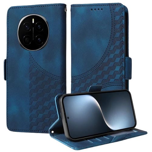 Funda de Cuero para For Honor Magic7 con Rombos y Estrellas en Relieve (Azul)