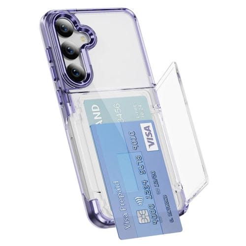 Estuche para Teléfono Samsung Galaxy S24 5G TPU Híbrido Acrílico con Tarjetero (Púrpura Transparente)