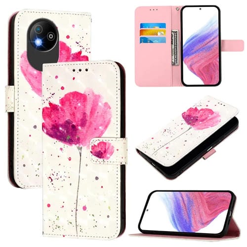 Funda de Cuero con Tapa Horizontal y Pintura 3D para ZTE Blade A35 Lite Core (Flor)
